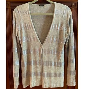 Grey cashmere sweater with sequin inserts